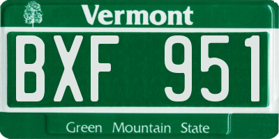 VT license plate BXF951