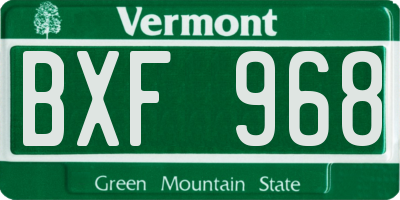 VT license plate BXF968
