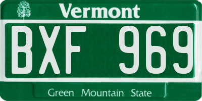 VT license plate BXF969