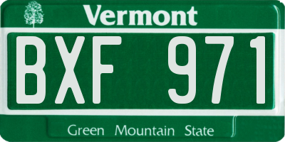 VT license plate BXF971