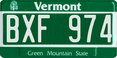 VT license plate BXF974