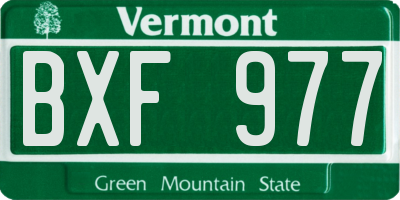 VT license plate BXF977