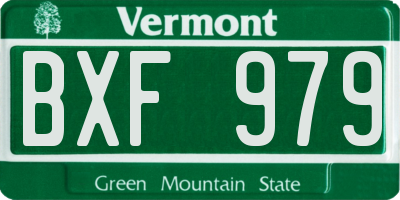VT license plate BXF979