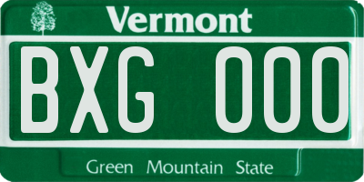 VT license plate BXG000
