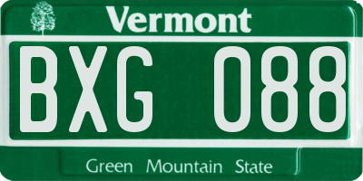 VT license plate BXG088