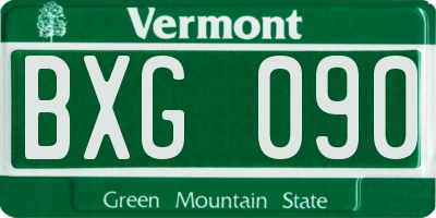 VT license plate BXG090