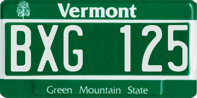 VT license plate BXG125
