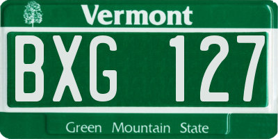 VT license plate BXG127
