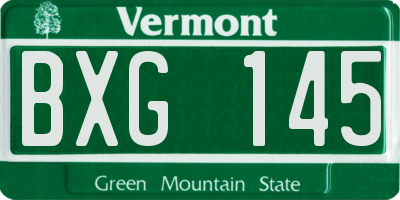 VT license plate BXG145