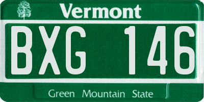 VT license plate BXG146