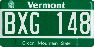 VT license plate BXG148