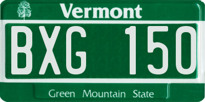 VT license plate BXG150