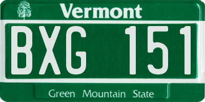 VT license plate BXG151