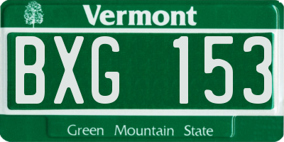 VT license plate BXG153