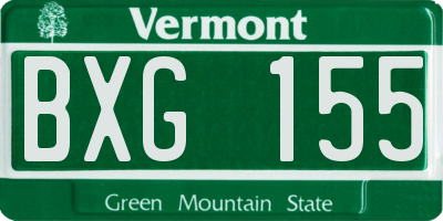 VT license plate BXG155