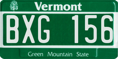 VT license plate BXG156