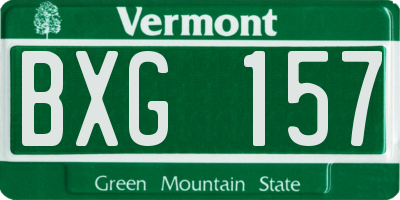 VT license plate BXG157