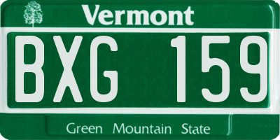 VT license plate BXG159