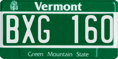 VT license plate BXG160