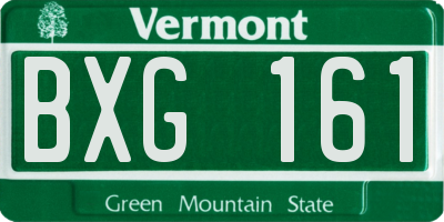 VT license plate BXG161