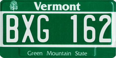 VT license plate BXG162