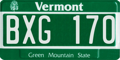 VT license plate BXG170