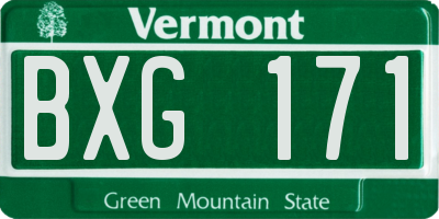 VT license plate BXG171
