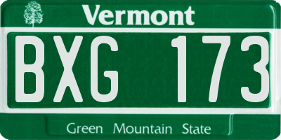 VT license plate BXG173