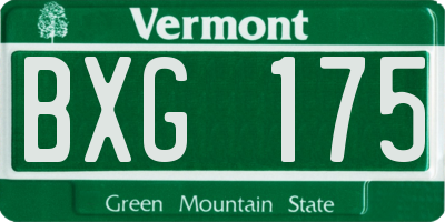 VT license plate BXG175
