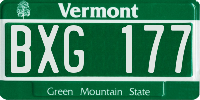 VT license plate BXG177