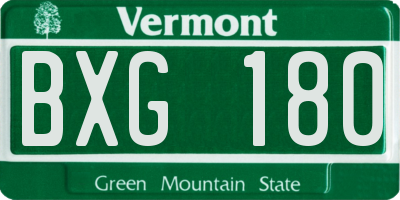VT license plate BXG180