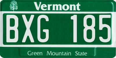 VT license plate BXG185