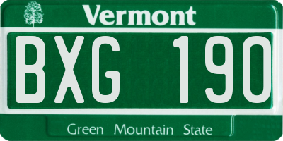 VT license plate BXG190
