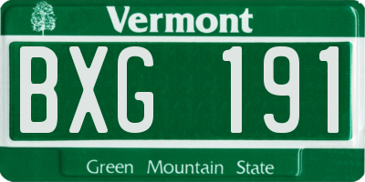 VT license plate BXG191