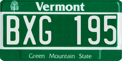 VT license plate BXG195