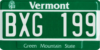 VT license plate BXG199