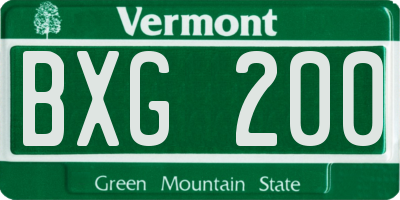 VT license plate BXG200