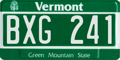 VT license plate BXG241