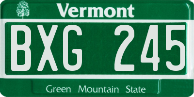 VT license plate BXG245