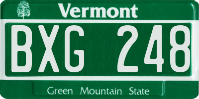 VT license plate BXG248