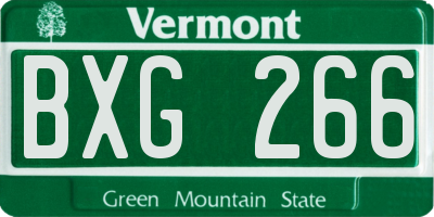 VT license plate BXG266
