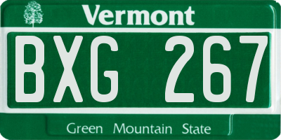VT license plate BXG267