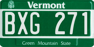VT license plate BXG271