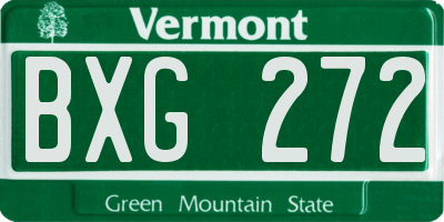 VT license plate BXG272