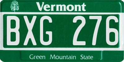 VT license plate BXG276