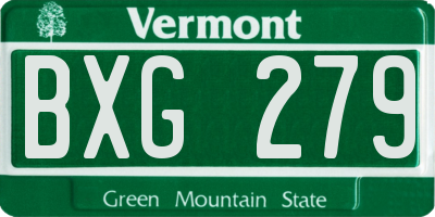 VT license plate BXG279