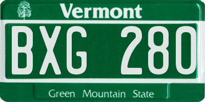 VT license plate BXG280