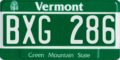 VT license plate BXG286