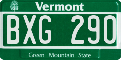 VT license plate BXG290