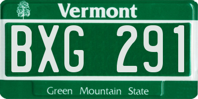 VT license plate BXG291